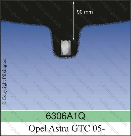 OPEL ASTRA III H 3D GTC A 9cm PILKINGTON