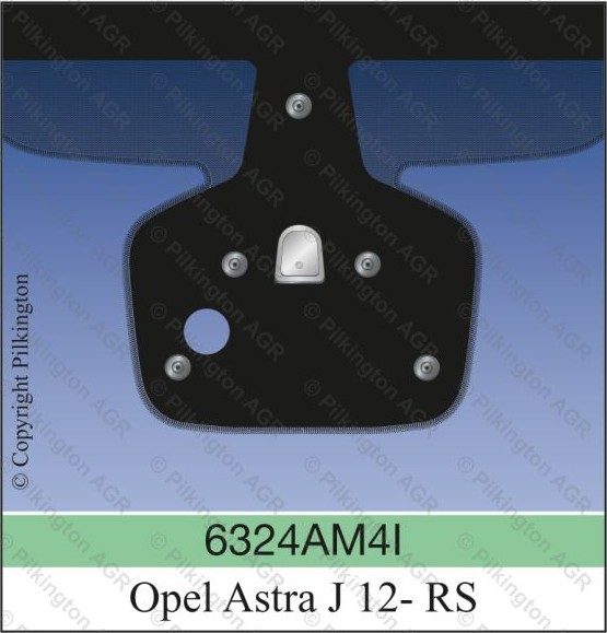 OPEL ASTRA IV J A  guľaty bez výrezu na kameru AGC
