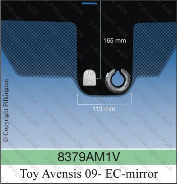 TOYOTA AVENSIS III A AGC úchyt vo výške 16,5cm
